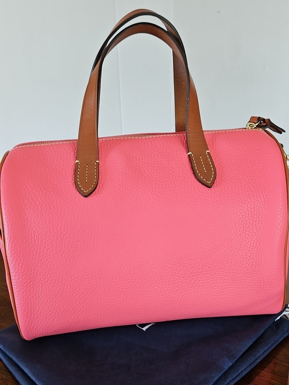Dooney & Bourke Light Pink Olivia Leather Satchel Bag - Picture 2 of 16